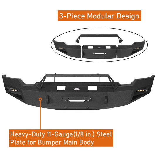 Aftermarket 20-23 GMC Sierra 2500HD Front Bumper with Winch Plate b9201 7