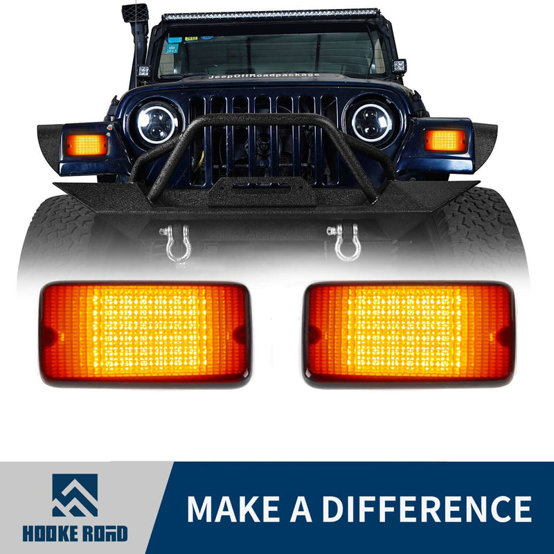 Load image into Gallery viewer, Hooke Road Amber/White Turn Signals 12V Upgraded version(97-06 Jeep Wrangler TJ)
