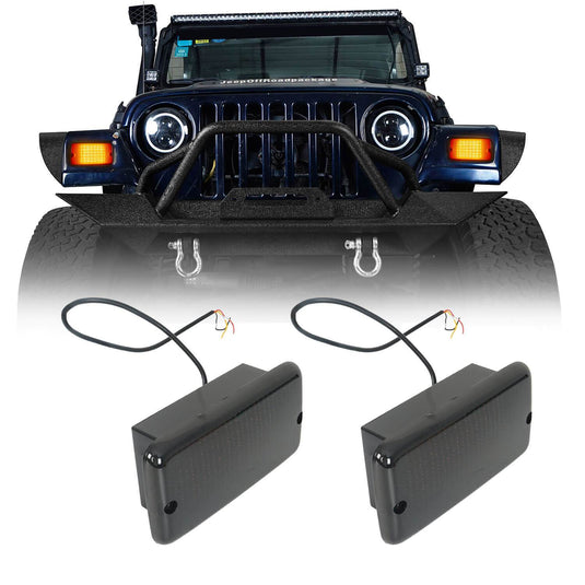 Hooke Road Amber/White Turn Signals 12V Upgraded version(97-06 Jeep Wrangler TJ)