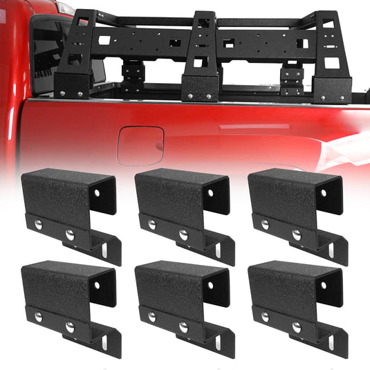Bed Rack Tonneau Adapters Mounting Brackets (05-21 2nd 3rd Gen Toyota Tacoma) - HookeRoad