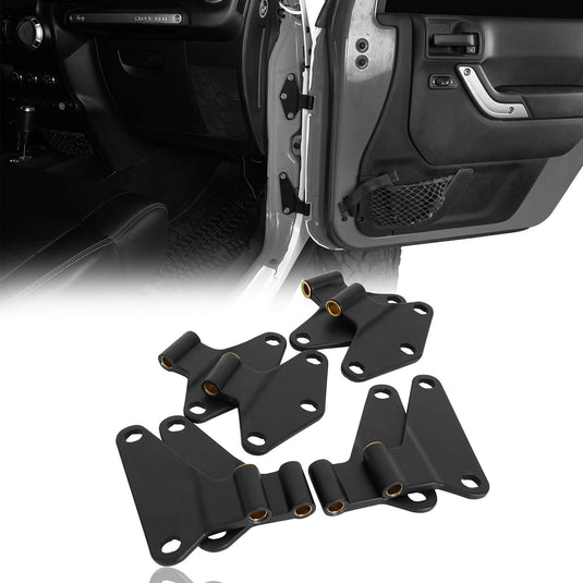 Black Body Door Hinge Set Replacement (07-18 Jeep Wrangler JK) - Hookeroad 2Black Body Door Hinge Set Replacement (07-18 Jeep Wrangler JK) - Hookeroad MMR.20090 2