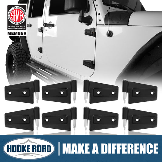 Black Door Hinge Kit Replacement (07-18 Jeep Wrangler JK) - HookeRoad MMR.20089 1