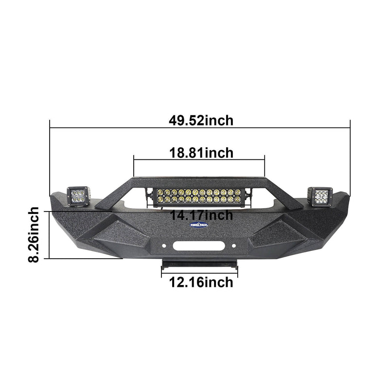 Load image into Gallery viewer,  Hooke Road Jeep JK Blade Master Front Bumper w/Winch Plate &amp; Light Bar for 2007-2018 Jeep JK BXG117B u-Box Offroad 11

