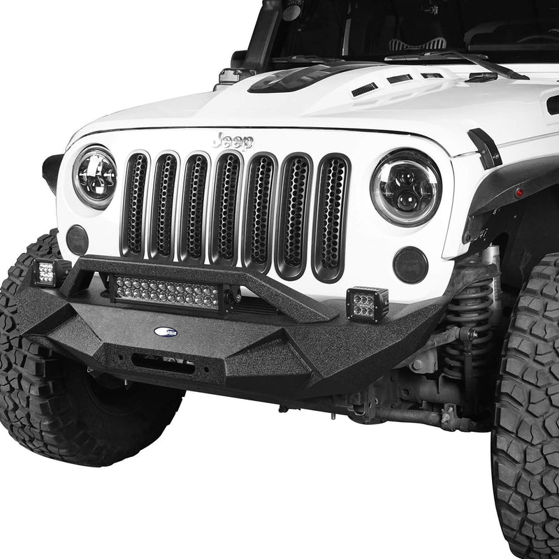 Load image into Gallery viewer,  Hooke Road Jeep JK Blade Master Front Bumper w/Winch Plate &amp; Light Bar for 2007-2018 Jeep JK BXG117B u-Box Offroad 3
