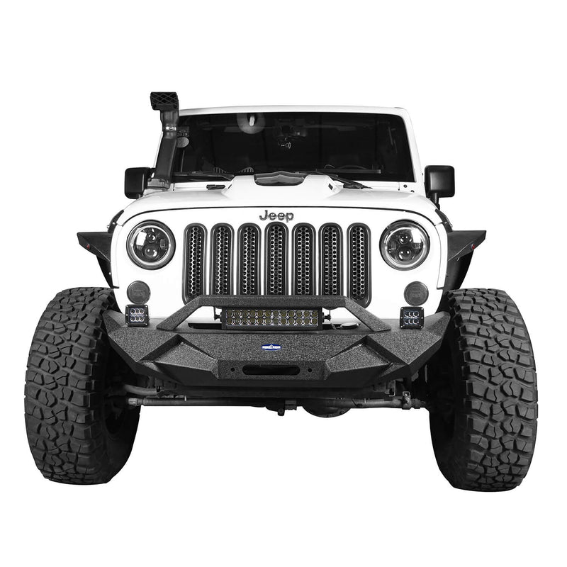 Load image into Gallery viewer,  Hooke Road Jeep JK Blade Master Front Bumper w/Winch Plate &amp; Light Bar for 2007-2018 Jeep JK BXG117B u-Box Offroad 5

