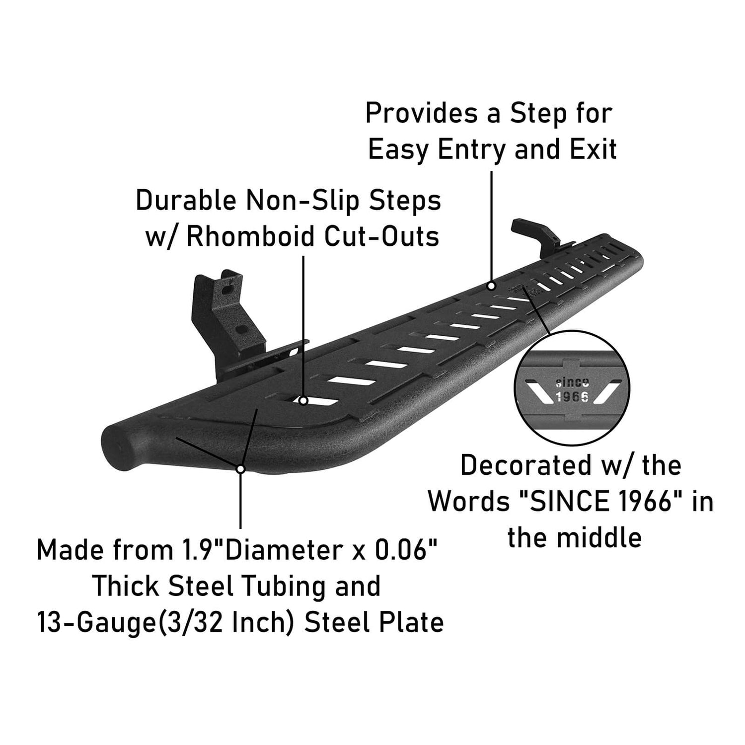 Bronco Nerf Side Step Bars for 2021 2024 Ford HookeRoad Hooke