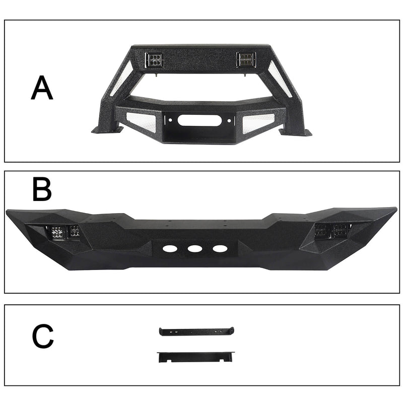 Load image into Gallery viewer, Hooke Road DESTROYER Blade Full Width Front Bumper w/Bull Bar(07-2018 Jeep Wrangler JK)
