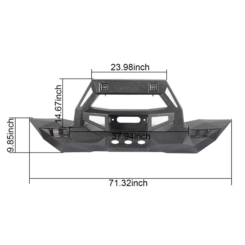 Load image into Gallery viewer, Hooke Road DESTROYER Blade Full Width Front Bumper w/Bull Bar(07-2018 Jeep Wrangler JK)
