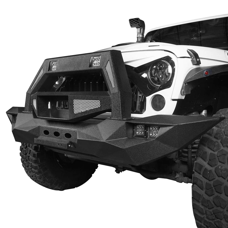 Load image into Gallery viewer, Hooke Road DESTROYER Blade Full Width Front Bumper w/Bull Bar(07-2018 Jeep Wrangler JK)
