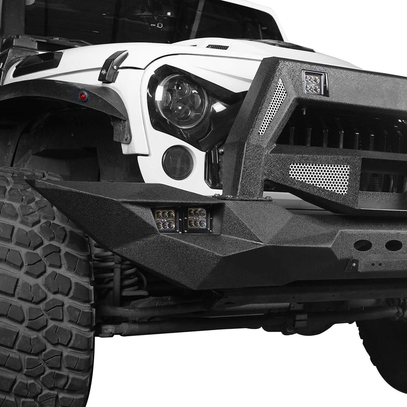 Load image into Gallery viewer, Hooke Road DESTROYER Blade Full Width Front Bumper w/Bull Bar(07-2018 Jeep Wrangler JK)
