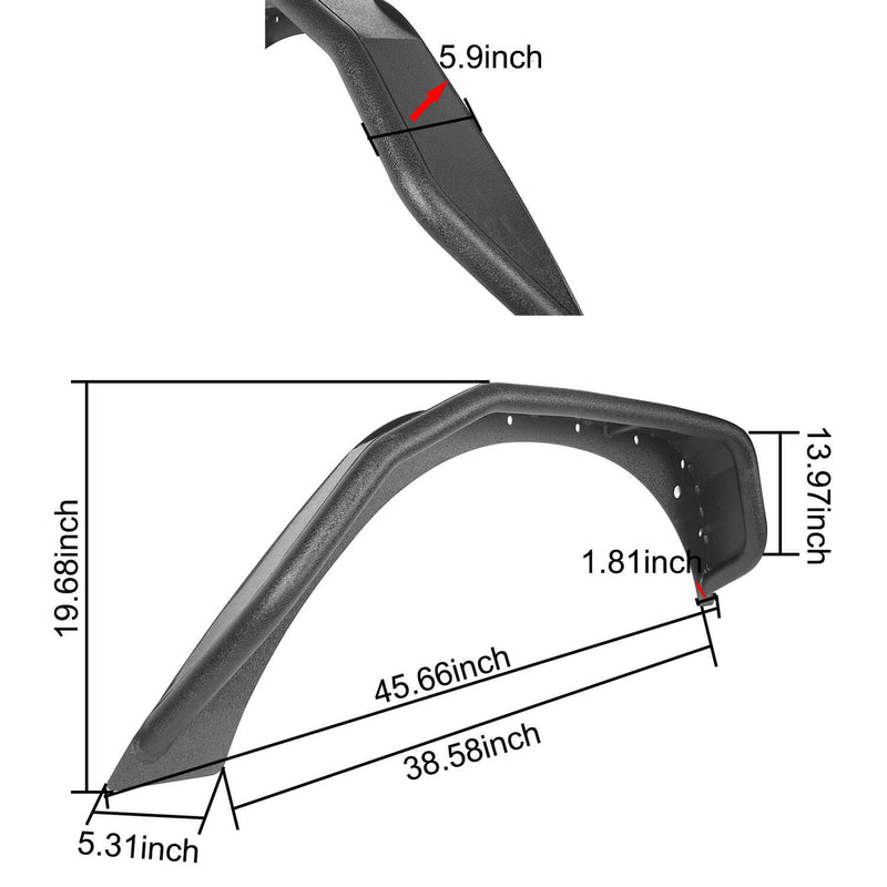 Load image into Gallery viewer,   Hooke Road Opar Flux Tubular Fender Flares For Jeep Wrangler JK 2007-2018 Jeep JK Parts BXG089 u-Box offroad 12
