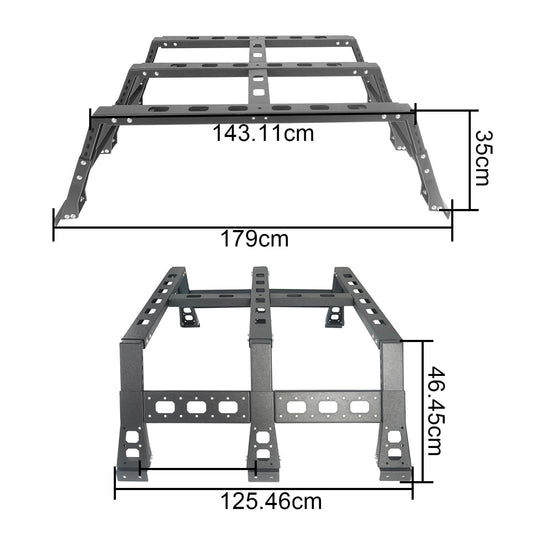 Hooke Road High Bed Rack MAX 13.8 inch(09-18 Dodge Ram 1500)