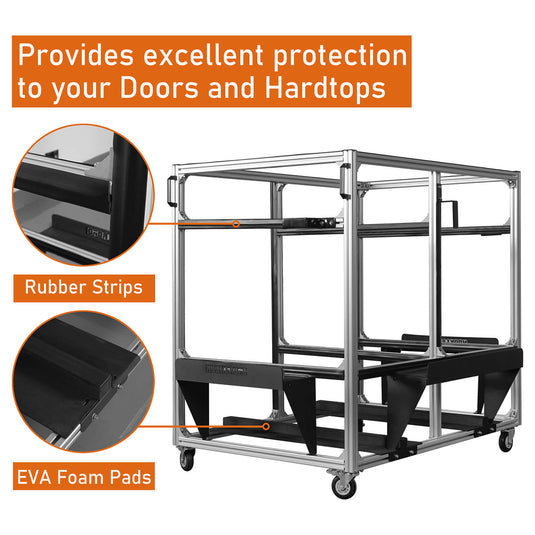 Products Doors and Hardtops Storage Cart (97-23 Wrangler TJ JK JL Hardtop Gladiator JT Hardtop & 21-23 Ford Bronco Hardtop)  b2067s 5