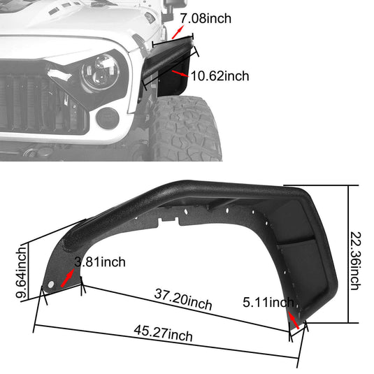 Hooke Road Fender Flares(07-18 Jeep Wrangler JK)