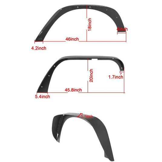 Hooke Road Fender Flares(07-18 Jeep Wrangler JK)