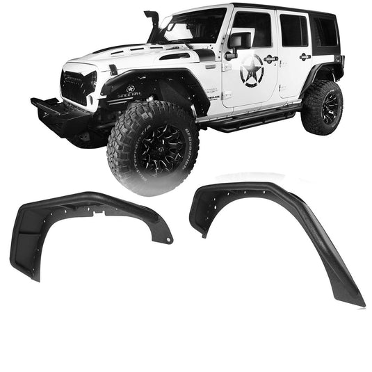 Hooke Road Fender Flares and Front & Rear Inner Fender Liners Kit(07-18 Jeep Wrangler JK)
