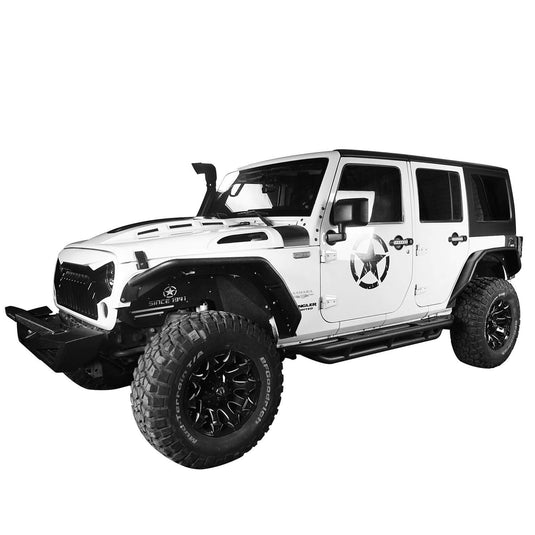 Hooke Road Fender Flares and Front & Rear Inner Fender Liners Kit(07-18 Jeep Wrangler JK)