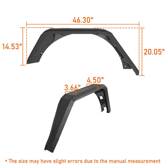 Jeep Flat Rear Fender Flares (18-23 Jeep Wrangler JL) - Hooke Road b3034s 11