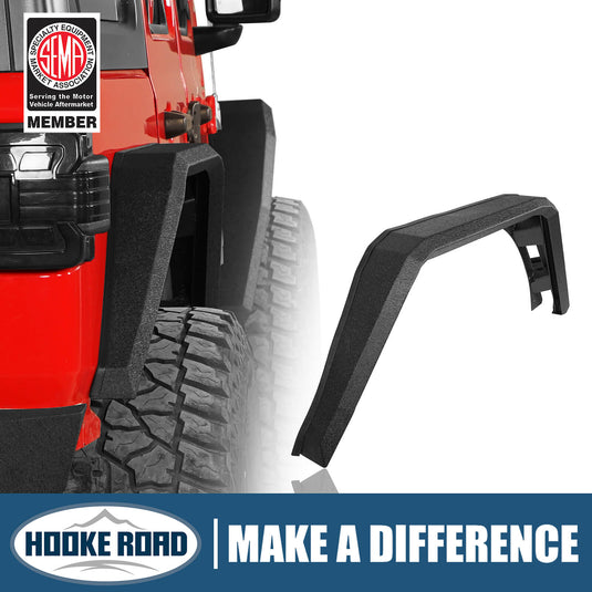 Jeep Flat Rear Fender Flares (18-23 Jeep Wrangler JL) - Hooke Road b3043s 1