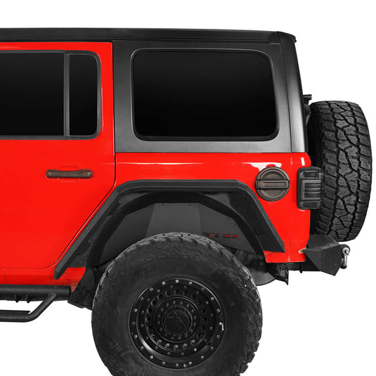 Jeep Flat Rear Fender Flares (18-23 Jeep Wrangler JL) - Hooke Road b3043s 3