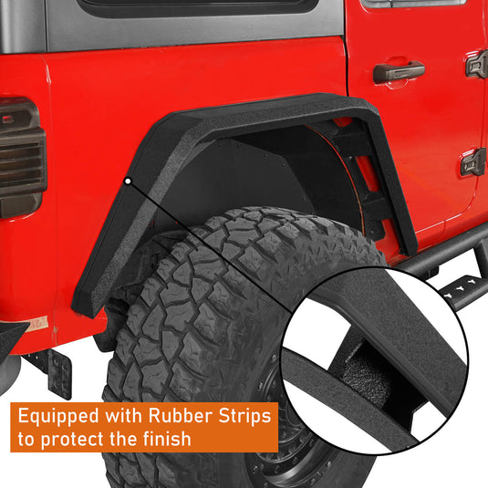 Jeep Flat Rear Fender Flares (18-23 Jeep Wrangler JL) - Hooke Road b3043s 5