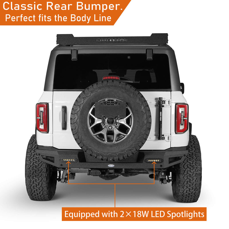 Load image into Gallery viewer, 21-23 Ford Bronco Aftermarket Offroad Rear Bumper (Excluding Raptor) b8910s 6
