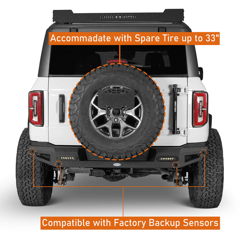 Load image into Gallery viewer, 21-23 Ford Bronco Aftermarket Offroad Rear Bumper (Excluding Raptor) b8910s 8
