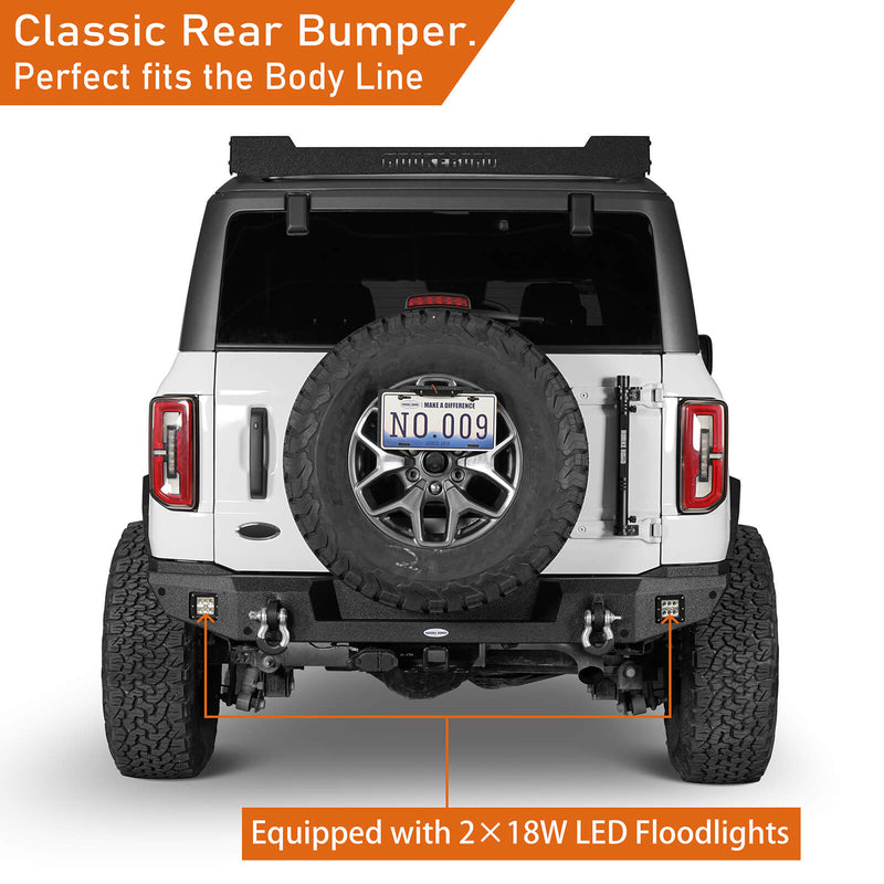 Load image into Gallery viewer, Ford Bronco Aftermarket Rear Bumper Classic Excluding Raptor b8909s 6
