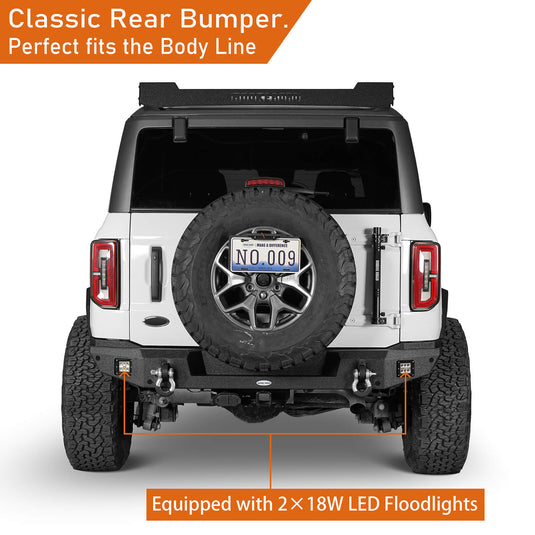 Ford Bronco Aftermarket Rear Bumper Classic Excluding Raptor b8909s 6