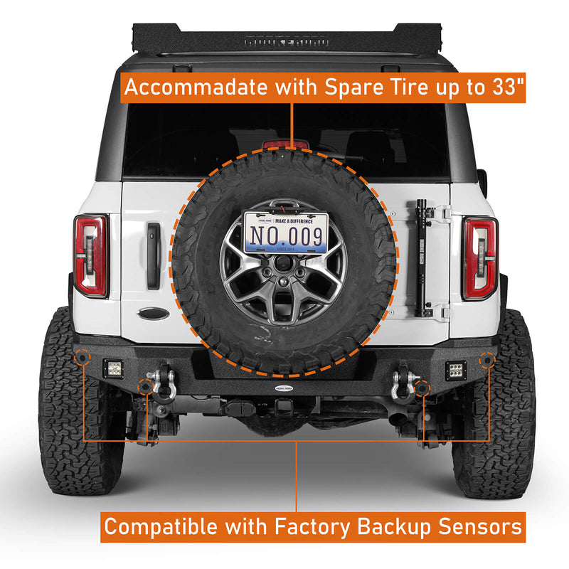 Load image into Gallery viewer, Ford Bronco Aftermarket Rear Bumper Classic Excluding Raptor b8909s 7
