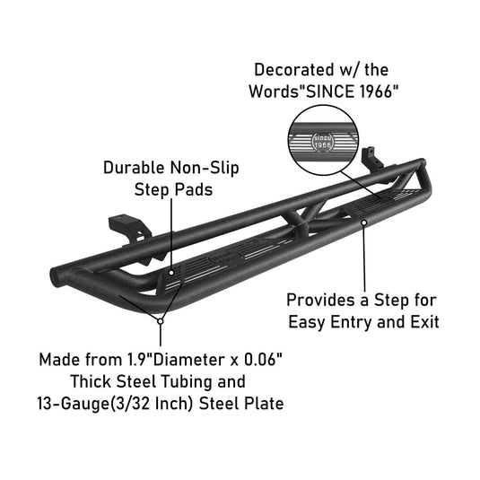 Ford Bronco Nerf Bars Side Step Running Boards (21-22 Models) - HookeRoad BXG.8903-S 13