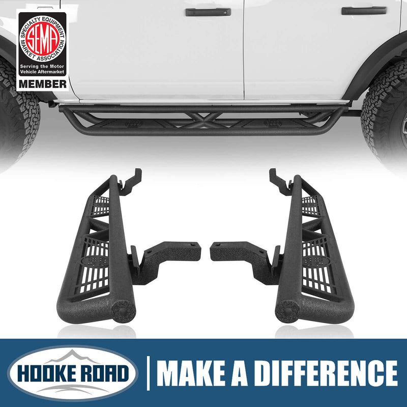 Load image into Gallery viewer, Ford Bronco Nerf Bars Side Step Running Boards (21-22 Models) - HookeRoad BXG.8903-S 1
