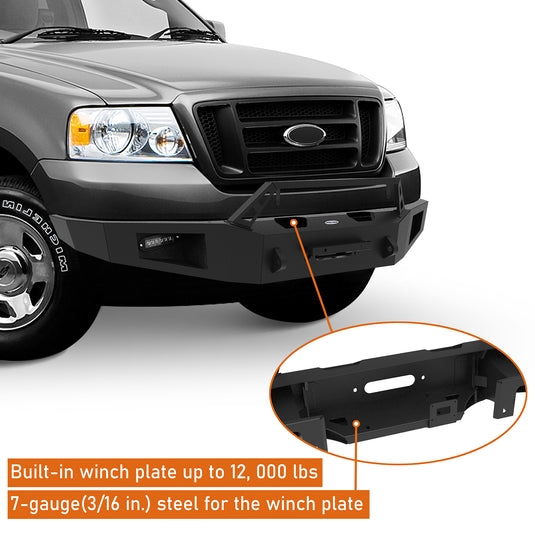 2004-2008 Ford F-150 Aftermarket Front Winch Bumper Discovery Ⅰ - Hooke Road b8001 6