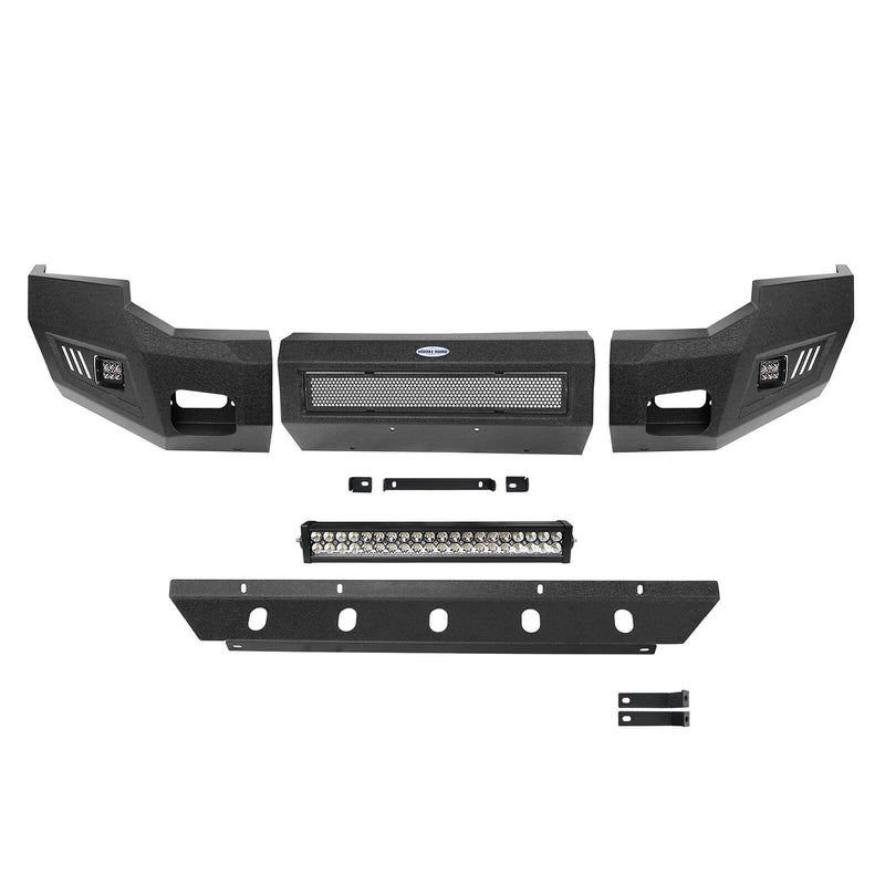 Load image into Gallery viewer, Ford F-250 Full Width Front Bumper with Skid Plate and LED Light Bar for 2005-2007 F-250 B8500 16
