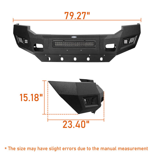 Ford F-250 Full Width Front Bumper with Skid Plate and LED Light Bar for 2005-2007 F-250 B8500 17