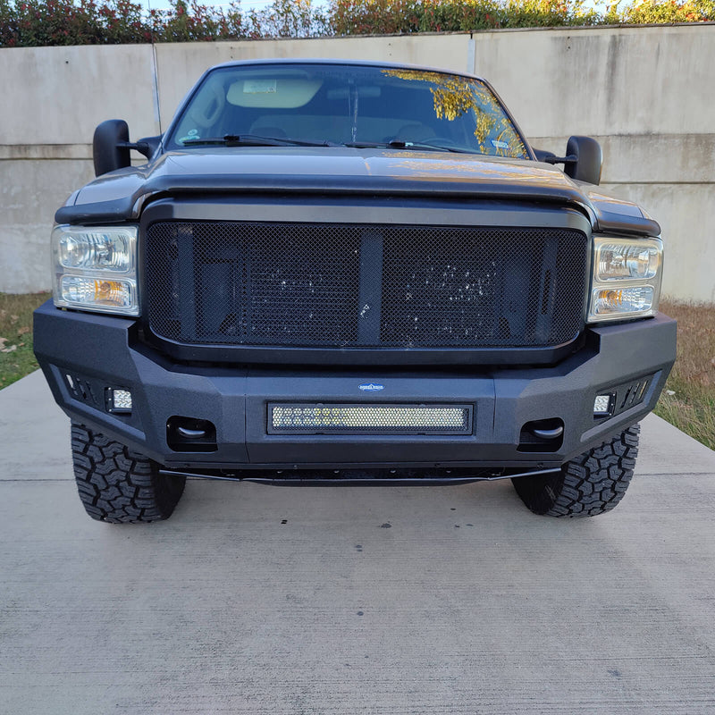 Load image into Gallery viewer, Ford F-250 Full Width Front Bumper with Skid Plate and LED Light Bar for 2005-2007 F-250 B8500 7
