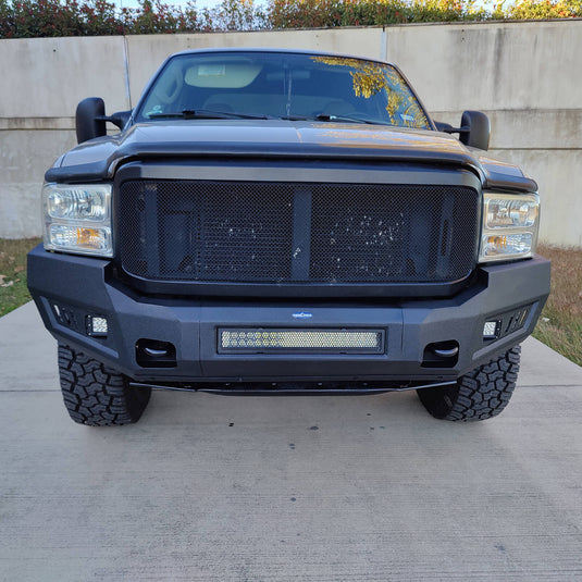 Ford F-250 Full Width Front Bumper with Skid Plate and LED Light Bar for 2005-2007 F-250 B8500 7
