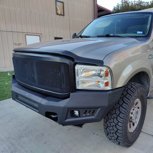 Ford F-250 Full Width Front Bumper with Skid Plate and LED Light Bar for 2005-2007 F-250 B8500 9