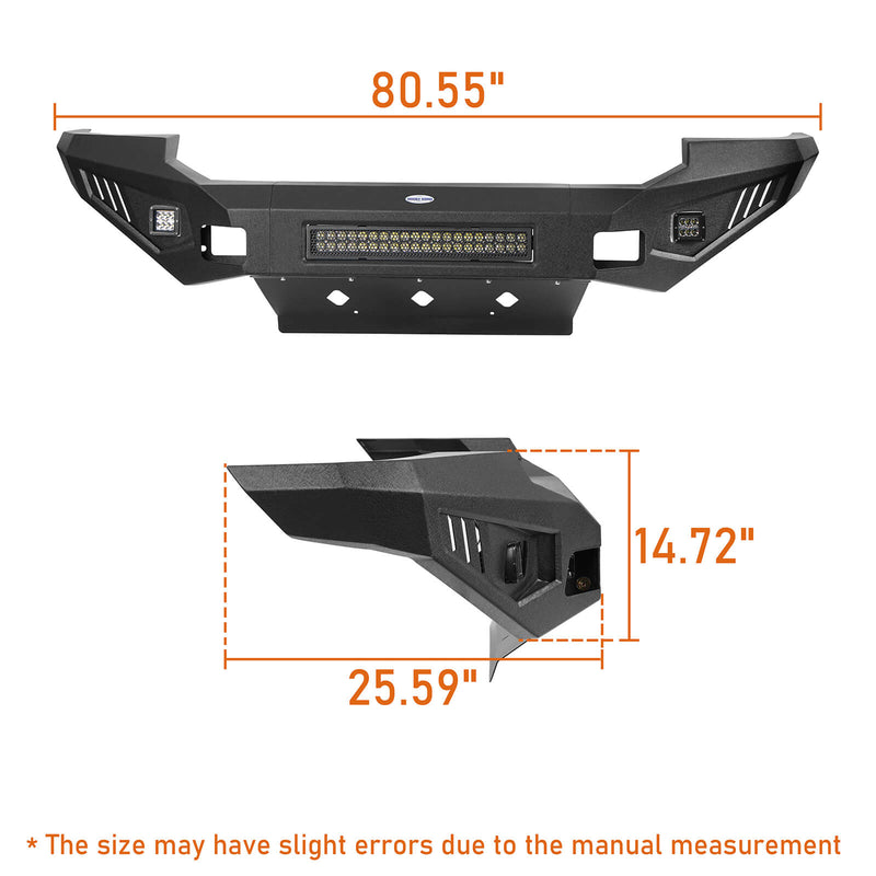 Load image into Gallery viewer, Ford F-250 Full Width Front Bumper with Skid Plate and LED Light Bar for 2005-2007 F-250 B8501 14
