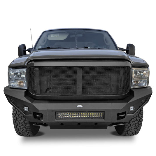 Ford F-250 Full Width Front Bumper with Skid Plate and LED Light Bar for 2005-2007 F-250 B8501 3