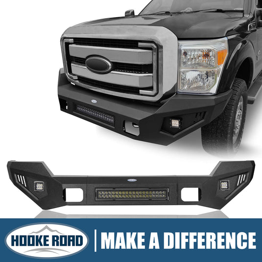Ford F-250 Full Width Front Bumper with LED Flood Spot Combo Light Bar for 2011-2016 F-250 B8521 1