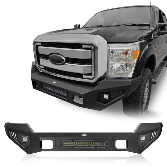 Ford F-250 Full Width Front Bumper with LED Flood Spot Combo Light Bar for 2011-2016 F-250 B8521 2