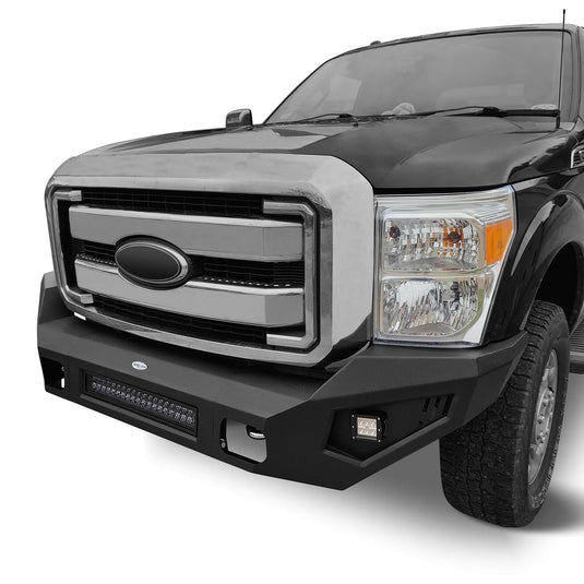 Ford F-250 Full Width Front Bumper with LED Flood Spot Combo Light Bar for 2011-2016 F-250 B8521 5