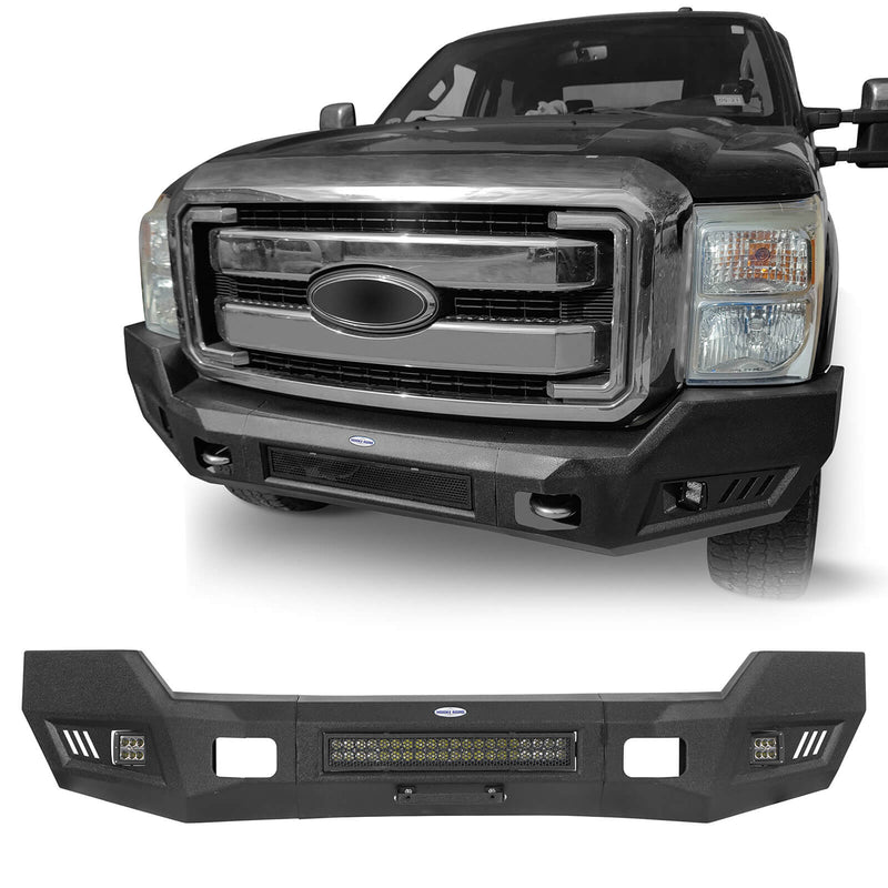 Load image into Gallery viewer, Ford F-250 Full Width Front Bumper with LED Flood Spot Combo Light Bar for 2011-2016 F-250 B8522 2
