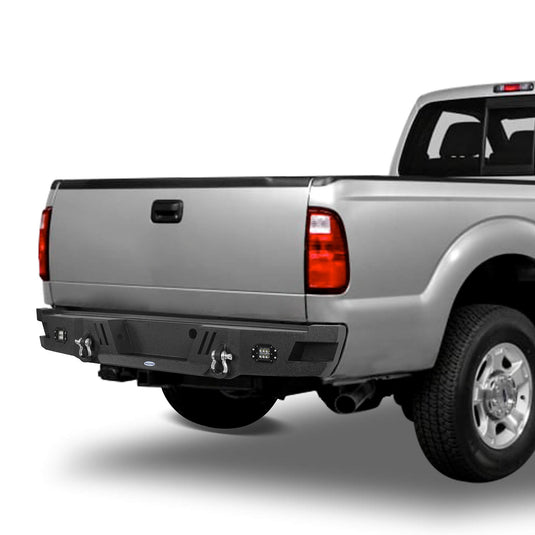 Ford F-250 Rear Bumper with LED White Square Floodlights for 2011-2016 F-250 B8524 8