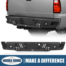 Ford F-250 Replacement Rear Bumper with LED White Square Floodlights for 2011-2016 F-250 B8524 1