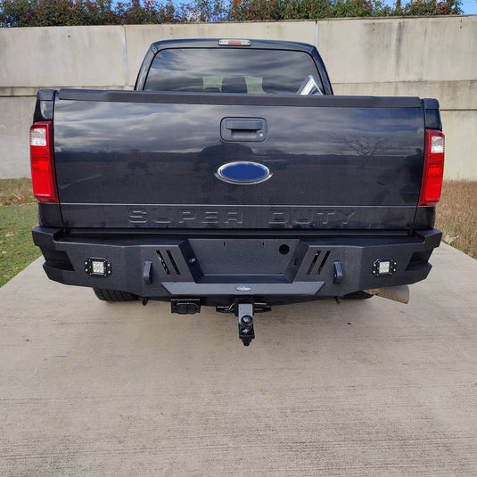 Ford F-250 Replacement Rear Bumper with LED White Square Floodlights for 2011-2016 F-250 B8524 3