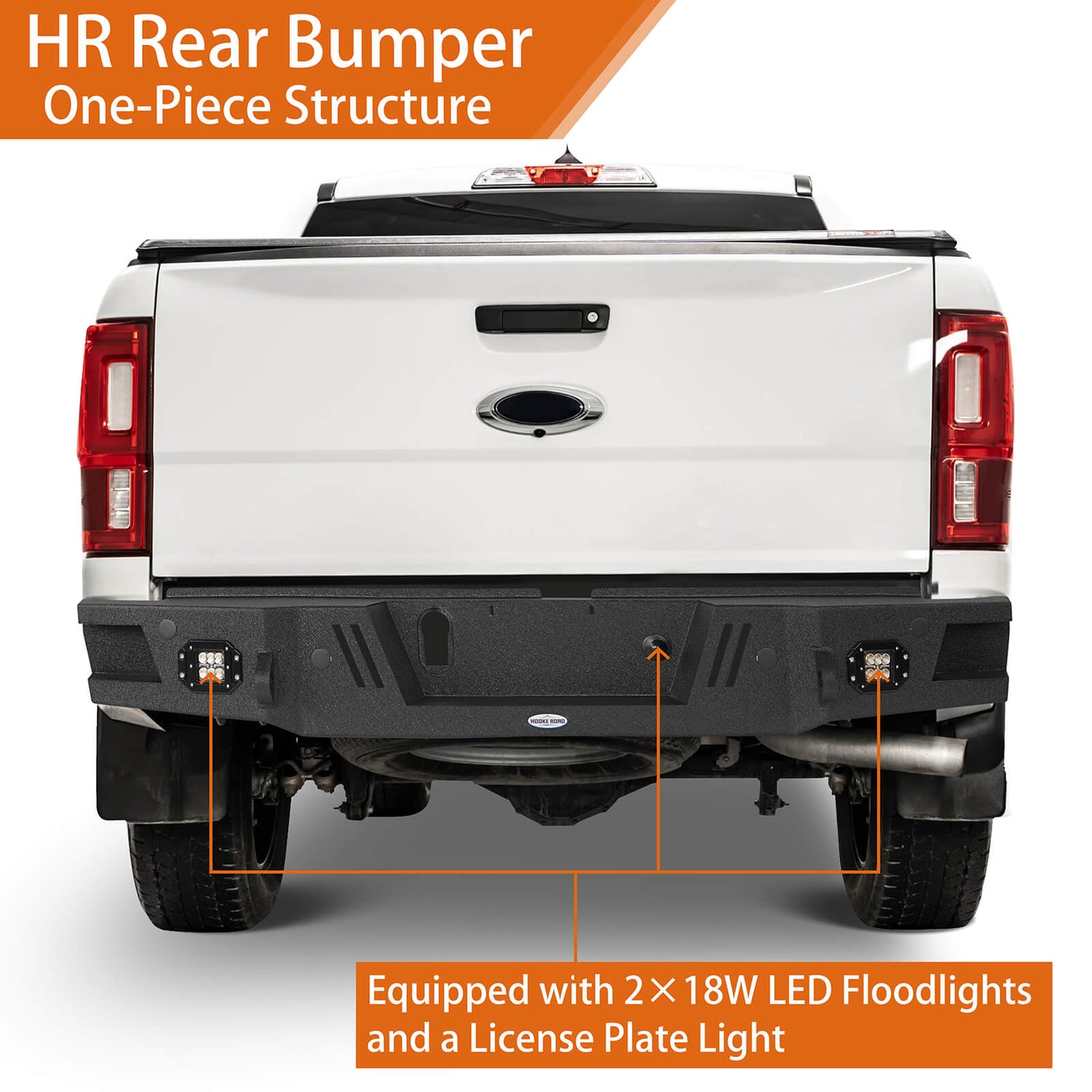 Ford Ranger P703 Rear Bumper Ford 19-23 Ranger HR Rear Aftermarket Bumper Textured black - Hooke ...