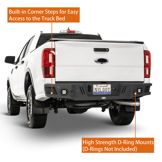 Ford 19-23 Ranger HR Rear Aftermarket Bumper Textured black - Hooke ...