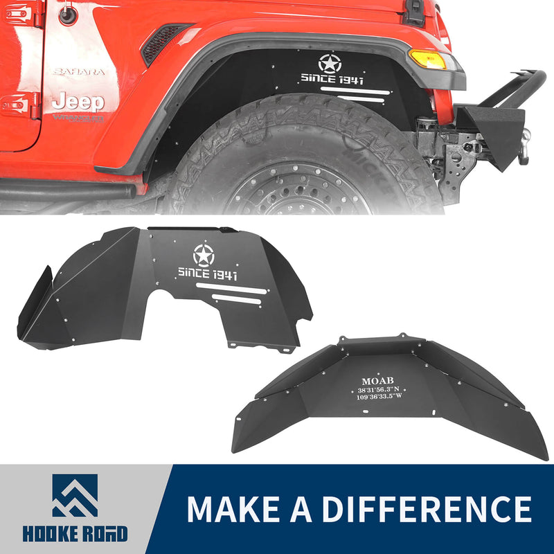 Load image into Gallery viewer, Hooke Road Front &amp; Rear Fender Liners(18-24 Jeep Wrangler EXCL 19 Unlimited Sport &amp; 21 Rubicon Unlimited)
